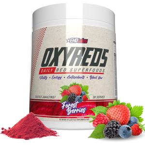 , EHP Labs OxyReds Superfood Beets Powder - Nitric Oxide Supplement, Organic Beet Root Powder, Immune Support Supplement & Prebiotics for Digestive Health, Beet Powder - Forest Berries, 30 Servings, EXP 09/2025