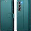 Wallet Case for Samsung Galaxy S21 Plus, RFID Blocking Credit Card Holder, PU Leather Folio Flip Kickstand Protective Shockproof Cover for Galaxy S21 Plus(Blue-Green)