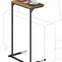 TUTOTAK C Shaped End Table, Tv Tray, Small Side Table, 28.7 inch Tall Couch Table, Tray Table, Sofa Table, Living Room, Bed Room, Brown TB01BB071