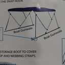 96" 4 Bow Bimini Top Boat Cover, Waterproof Aluminum Frame, Gray