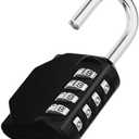 ZHEGE Padlock, Combination Lock 4 Digits, Outdoor Padlock Weatherproof for Gym Locker, Garden Fence Gate (Black)