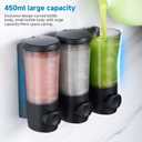 Refillable Shampoo and Conditioner Dispenser for Shower Space Saving Soap Container Wall Mount Home Bathroom Organizer, 2 pack