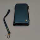 Defencase for Samsung Galaxy S25 Ultra Magnetic Wallet Case Compatible with Magsafe with RFID Blocking Zipper & Card Holder Women, PU Leather Detachable Phone Case for Galaxy S25 Ultra 6.9, Blue Green