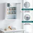 Locking Medicine Cabinet - Wall Medicine Cabinet with Lock Large, Double Door Medication Safe, Adjustable Shelf, White, 16" W x 24" H x 8" D