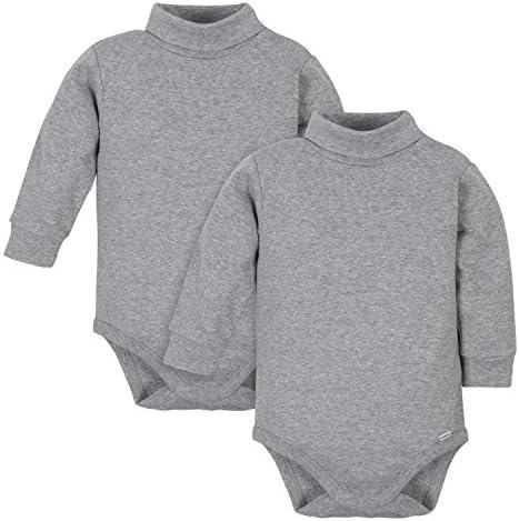 Gerber Baby Boys' 2-Pack Long Sleeve Turtleneck Onesies Bodysuits Size 3T