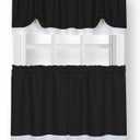 Darcy (Black/White) Tier and Valance Window Curtain Set - 58 Inch Width, 36 Inch Length - Light Filtering Drapes for Kitchen, Bedroom, Living & Dining Room by Achim Home Decor (0.1"W x 36"L (Pack of 1))