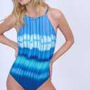 Gottex Women's Golden Hour High Neck One Piece Bathing Suit (Blue, Size 10)