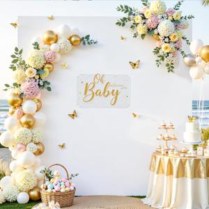 White Square Arch Backdrop Cover 6.6FT x 6.6FT Square Backdrop Covers Baby Bridal Shower Photo Birthday Party Graduation Balloon Wedding Arch Stand Cover Spandex