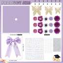 Gersoniel DIY Graduation Cap Decorations Kit 3 Construction Paper 15 Faux Assorted Flowers 3D Butterfly Pearl Rhinestone Bow Glitter Letter Stickers for DIY Hat Grad Cap Topper(Purple)