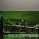 Canvas Wall Art Green sea New York Brooklyn bridge paintings Wall Art Black and White Stretched Wall Art for Bedroom Artwork Canvas Art Prints 12"x36" Wall Decor Painting Office Ready to Hang