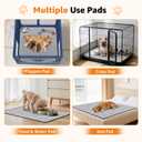 LOOBANI 2 Packs Extra Large Washable Pee Pads for Dogs 48"x48", Non-Slip Reusable Dog Mat, Super Absorbent Whelping Pads, Leak-Proof Dog Playpen Mat for Floor, Bed, Incontinence, Housebreak,Gray