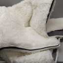 PAGISOFE White Fluffy Shag Machine Washable Area Rugs for Living Room 5x7 Ft,Cream White Soft Shaggy Rugs for Bedroom,Office Ivory Carpet Boys Girls Dorm Pastel Rug for Kids Room Home Decor Aesthetic