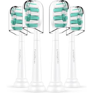 Toothbrush Replacement Heads for Philips Sonicare C1 C2 ProtectiveClean 4100 5100 Electric Toothbrush Head 1 2 Series Plaque Control Snap-on, 4 Pack
