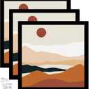 Black 24x24 Picture Frame Set of 3, High Transparent Frame for 24 By 24 Square Photo Collage Canvas Poster Size Wall Mount and Tabletop Horizontally Vertically (Black, 24 x 24 inches)