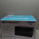 Emerson MW7302B Compact Countertop Microwave Oven with Touch Control, LED Display, 700W, 10 Power Levels, 6 Auto Menus, Glass Turntable and Child Safe Lock, 0.7 Cu., Ft. Black