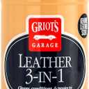 Griots Garage Leather 3-In-1, Leather Cleaner and Conditioner for Car Leather Seat Upholstery, Sofa, Jacket, Shoes, and More, Cleans, Conditions, and Protects, 16 Oz, 11019