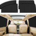 ZATOOTO 4 PCS Side Window Sun Shade Black Privacy Sunshade - Magnetic Curtain Blinds Covers - Keeps Cooler Screen for Sleeping Camping Accessories