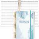 Accounting Ledger Book - A5 Ledger Book for Bookkeeping, Small Businesses & Personal Use, Expense Tracker Notebook for Tracking Money, Expenses, Deposits & Balance, 5.8" x 8.4", Watercolor Blue
