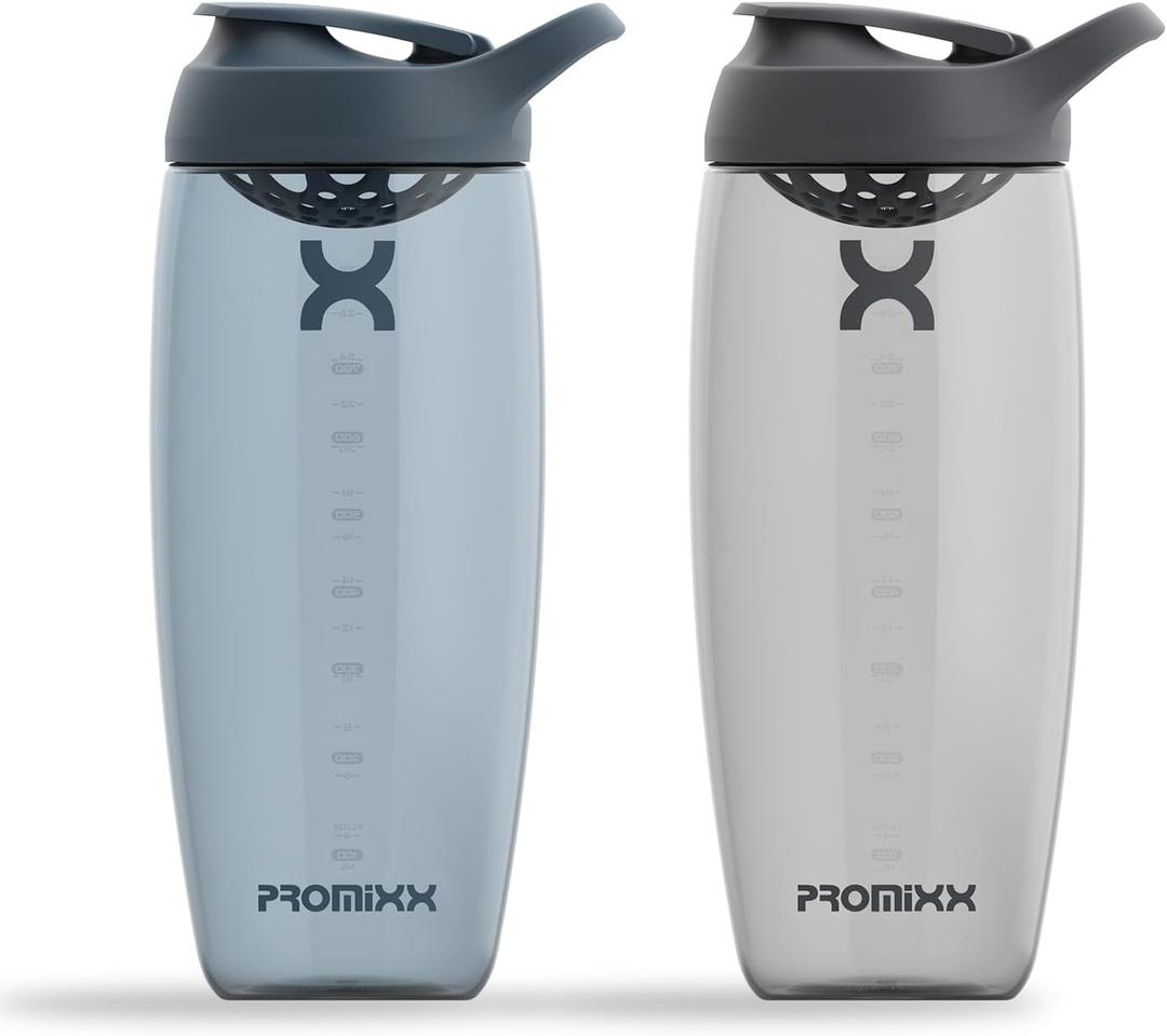Promixx PURSUIT Protein Shaker Bottle  Premium Sports Shaker Bottles for Protein Mixes and Supplement Shakes  Easy Clean, Durable Protein Shaker Cup (Graphite Gray + Midnight Blue)