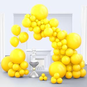Zingnify Yellow Balloons, 150 pcs Different Sizes Pack of 18 Inch 12 Inch 10 Inch 5 Inch Latex Balloons for Balloon Garland Balloon Arch as Birthday Party Wedding Decorations