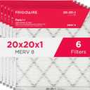 Frigidaire PureAir 20x20x1 MERV 8 Allergen Electrostatic Pleated Air Conditioner HVAC AC Furnace Filters - 6 Pack (exact dimensions 19.81 X 19.81 X 0.81)