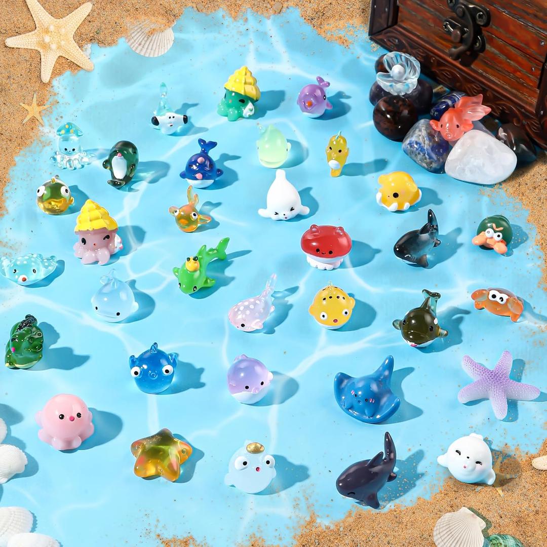 DIYDEC 36pcs Mini Ocean Resin Animals Tiny Sea Animals Figurines Marine Miniature Plastic Animals Aquarium Ornaments Decorations for DIY Fish Tank Potted Micro Fairy Garden Dollhouse DIYDEC 36pcs Mini Ocean Resin Animals Tiny Sea Animals Figurines Marine Miniature Plastic Animals Aquarium Ornaments Decorations for DIY Fish Tank Potted Micro Fairy Garden Dollhouse