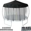 10 FT Trampoline Cover (Cover Only) Outdoor Trampoline Cover-Heavy-Duty Fabric with 16 Fixed Webbing Straps,Waterproof,Snowproof, Windproof, and Tear-Resistant Garden Trampoline Covers