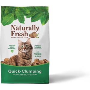 Naturally Fresh Cat Litter Made from Walnut Shells, Quick-Clumping, Unscented, Upcycled, Easy Scooping, Sustainable, 30 Lbs, BBD date 06-14-2026