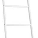 Navaris Bamboo Towel Ladder - Rack Rail Blanket, Towel, Clothes, Linen Railing Hanger for Bathroom, Bedroom - Bamboo Towel Holder Stand - White