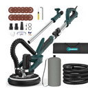 1250W 11.5A Drywall Sander, Electric Drywall Sander with Vacuum Dust Collection, 5 Variable Speed 800-1800RPM, Extendable Handle, Popcorn Ceiling Removal Tool with LED Light, 18Pcs Sanding Discs (Yellow)