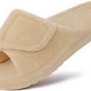 Litfun Women's Orthopedic Slippers with Arch Support Adjustable Open Toe House Shoes for Plantar Fasciitis 39