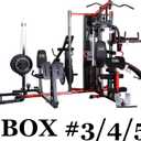 Fitvids Multifunctional Home Gym System Workout Station with Leg Extension and Preacher Curl, 122.5LB Weight Stack, Multiple Options, Multiple Packages (Part Only: Box #3/4/5, Black/Red)