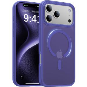 Magnetic for iPhone 17 Pro Max Case,[Anti-Slip][Compatible with MagSafe][Military Grade Drop Protection] Shockproof Protective Translucent Phone Case for iPhone 17 Pro Max Case,Cobalt Blue