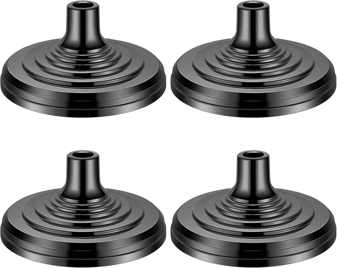 Leinuosen 4 Pcs Flag Holder Stand FlagPole Stand Flag Pole Base for Indoor Outdoor 1.3/1.1 Inch Diameter Flagpole Garden House Classroom Churches Meeting Party Flags Banner (Black)
