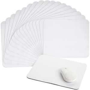 Bright Creations 18 Pack Sublimation Mouse Pad Blanks - 24.4x20 cm White Mouse Pads for Sublimation (Non-Slip Rubber Base)