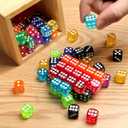 50 Pieces Dice Set, 14mm Bulk 6 Sided Colored Dices for Board Games, Math Learning,Classroom