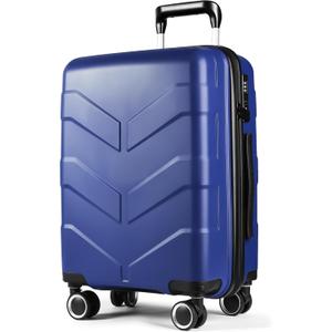 Hardside Carry On Luggage 22x14x9 Airline Approved with Spinner Wheels, Lightweight 20-inch Carry-On Suitcase for Men & Women, Blue