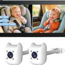 ELECROW Dual Baby Car Camera for 2 Kids - 6.86" 1080P Split-Screen Baby Monitor for CarSeat, 360° Full Rotation, IR Night Vision, Plug & Play Backseat Monitor for Twins & Siblings, Easy Install, Gifts