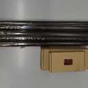 KAMANINA Curtain Rods for Windows 48 to 84 Inch, Antique Bronze Heavy Duty Curtain Rod Adjustable, 7/8 Inch Single Decorative Drapery Rod 32 to 86 Inch(2.6-7.1Ft), Netted Texture End