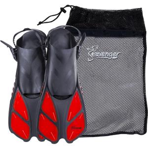 Seavenger Torpedo Snorkeling Fins for Travel (Large-X-Large, Red)
