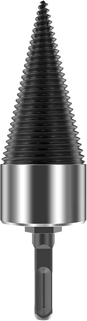 HUHAO 42MM Firewood Log Splitter Bit, Removable Cones Kindling Wood Splitting logs bits Heavy Duty Electric Drills Screw Cone Driver for Hand Drill Stick Hex,Heavy Duty Firewood Splitter Drill