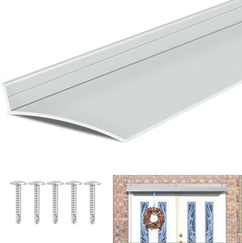 Door Rain Drip Guard, 40 Inch Anodized Aluminum Door Drip Cap Overhead Door and Window Raindrop Edge Guard(1)