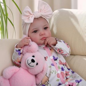 BABESIDE Reborn Baby Dolls - 20-inch Cute Soft Vinyl Realistic Baby Doll Real Life Baby Dolls with Complete Accessories Perfect for Cuddling, Playtime, and Gift Giving (Pink)