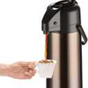 PARACITY 3L Upgraded Airpot Coffee Carafe with Double Pump, Stainless Steel Drink Dispenser for Hot/Cold Beverage with Lazy Susan Base, Coffee Termos Para Cafe for Hot Cocoa for Parties