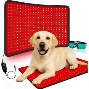 Red Light Therapy Mat for Dog, 31.5" x 11.8" Red Light Therapy Pad, 5-Stage Brightness, 3 Modes, 10-90 min Timer for Stiff Joints & Back Comfort, Flexible Wrap Straps