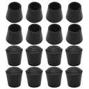 Kyuionty 16Pcs Rubber Chair Leg Tips Caps 15/32 Inch Furniture Table Chair Leg Caps