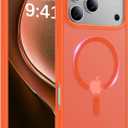 Magnetic for iPhone 17 Pro Case, [Anti-Slip] [Military-Grade Drop Protection] [Camera Protection] Skin-Friendly Slim Matte Shockproof Protective for iPhone 17 Pro Phone Case, Orange