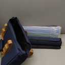 American Mahjong Game Set, 166 Premium White Tiles, 4 All-in-One Color Rack/Pushers, Complete Mahjong Set Blue Carrying Bag