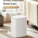 Cesun 2.1 Gallon Bathroom Trash Can with Swing-Top Lid, Small Stainless Steel Garbage Can with Removable Inner Bucket, Slim Waste Basket for Home, Office, Toilet, Bedroom, Living Room (White)