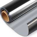 HIDBEA One Way Window Film, Daytime Privacy Sun Blocking Reflective Window Film No Glue Static Cling Heat Control Window Tinting Film for Home and Office, Black Silver, 45.3 x 78.7 Inch